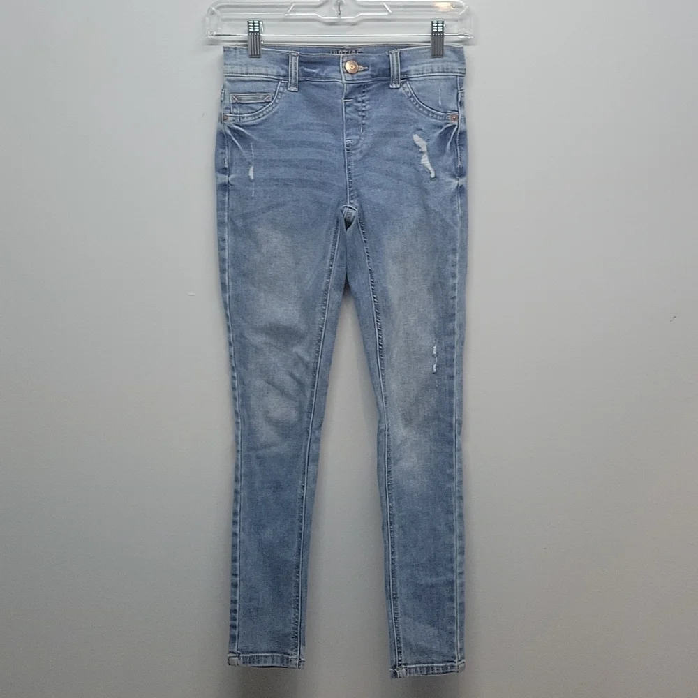 Justice 14 slim destructed distressed jegging skinny jeans